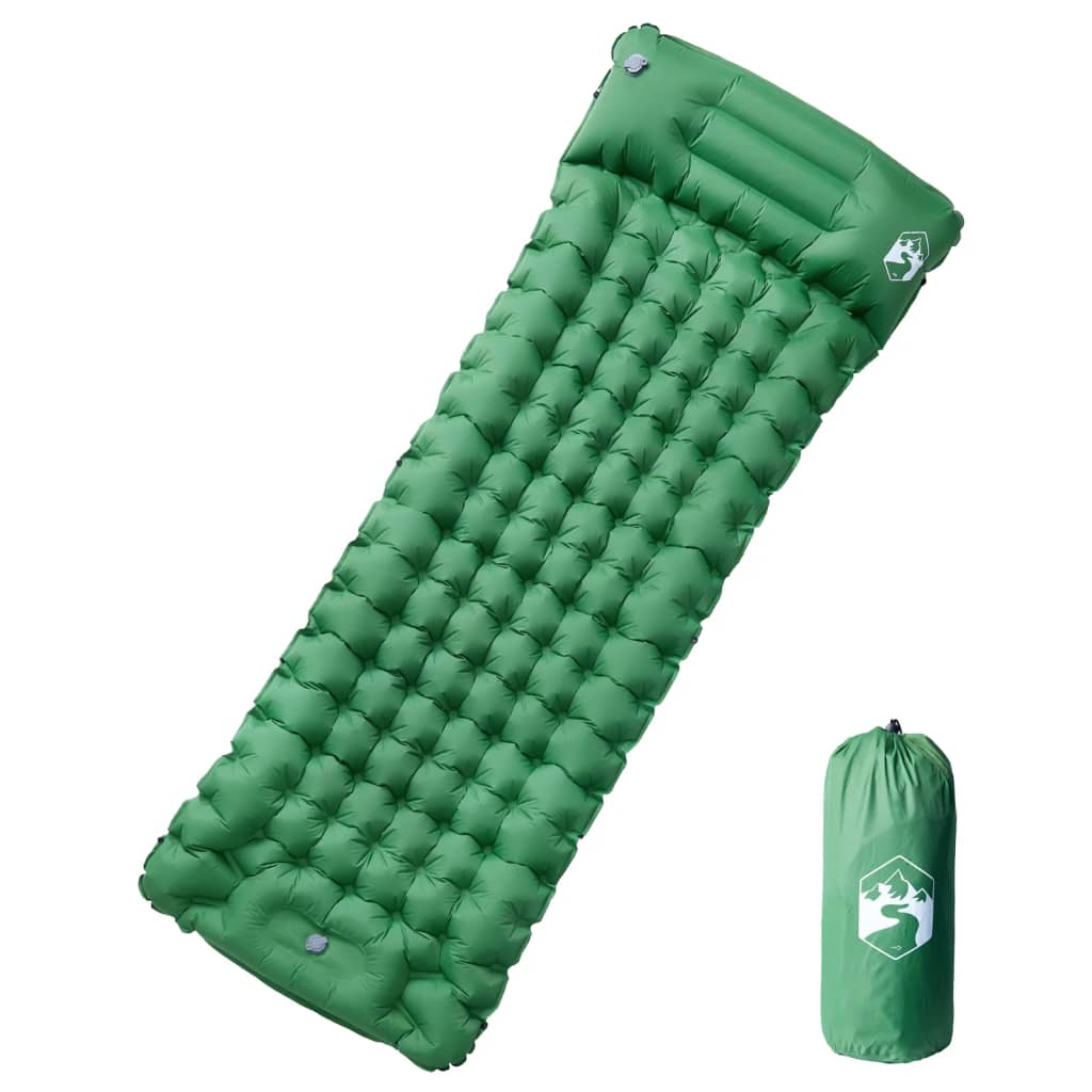 vidaXL Self Inflating Camping Mattress with Pillow 1-Person Green 1