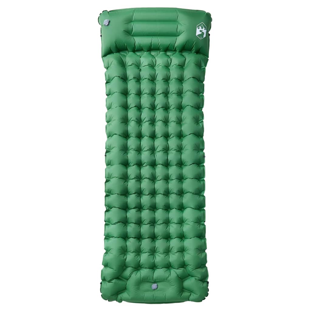 vidaXL Self Inflating Camping Mattress with Pillow 1-Person Green 2