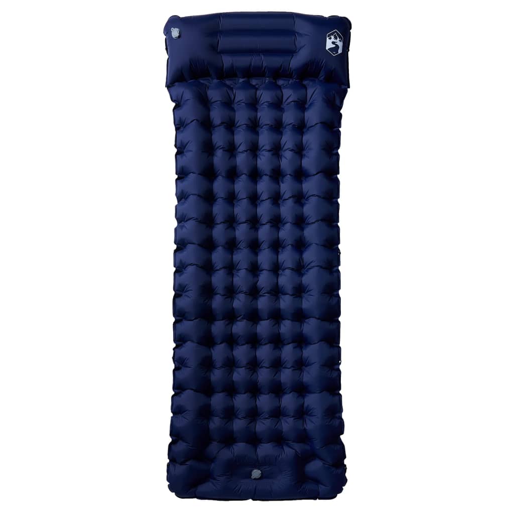 vidaXL Self Inflating Camping Mattress with Pillow 1-Person Navy Blue 2