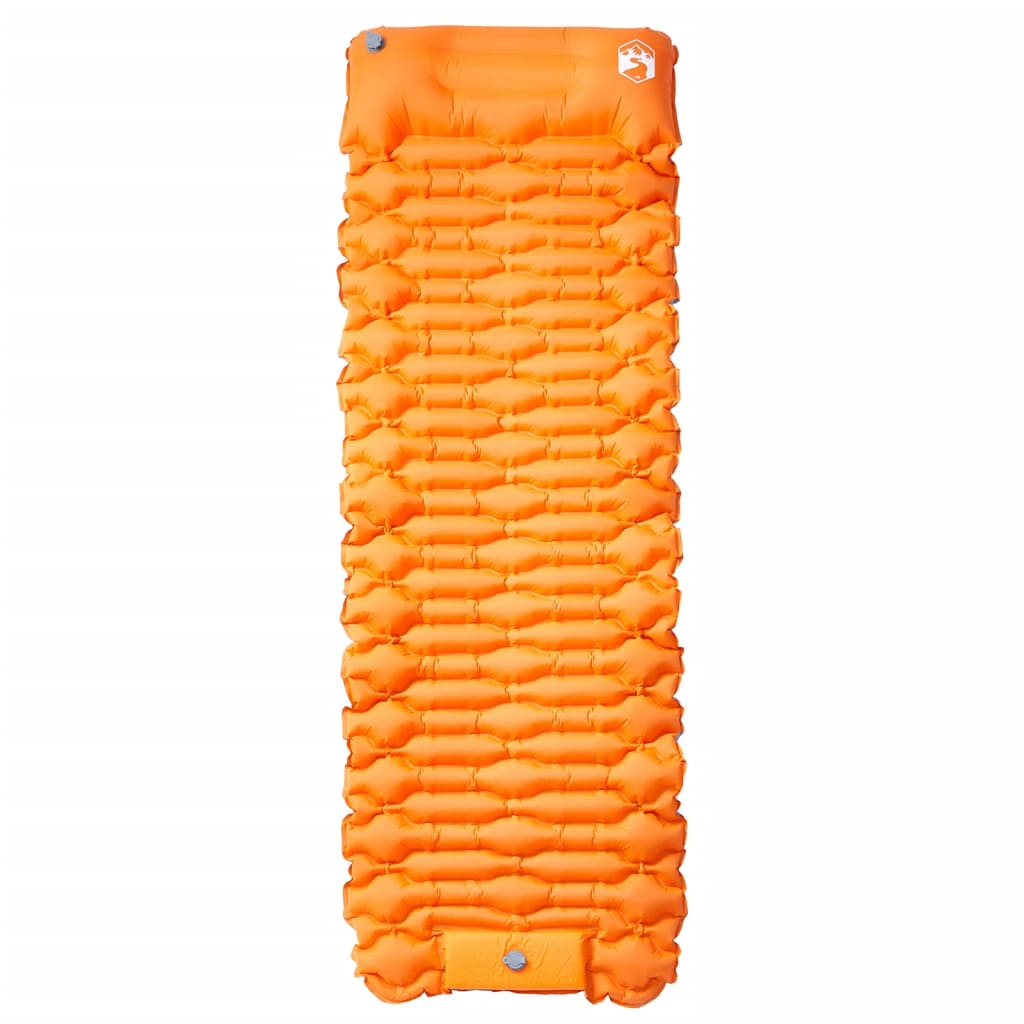 vidaXL Self Inflating Camping Mattress with Pillow 1-Person Orange 2