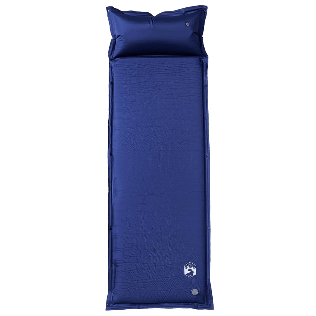 vidaXL Self Inflating Camping Mattress with Pillow 1-Person Navy Blue 2