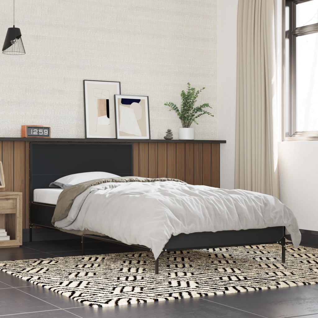 Bed Frame without Mattress Black 75 x 190 cm
