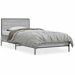 vidaXL Bed Frame without Mattress Grey Sonoma 75x190 cm Small Single 2