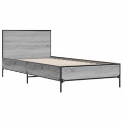 vidaXL Bed Frame without Mattress Grey Sonoma 75x190 cm Small Single 3