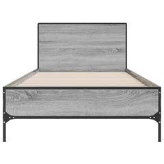 vidaXL Bed Frame without Mattress Grey Sonoma 75x190 cm Small Single 4