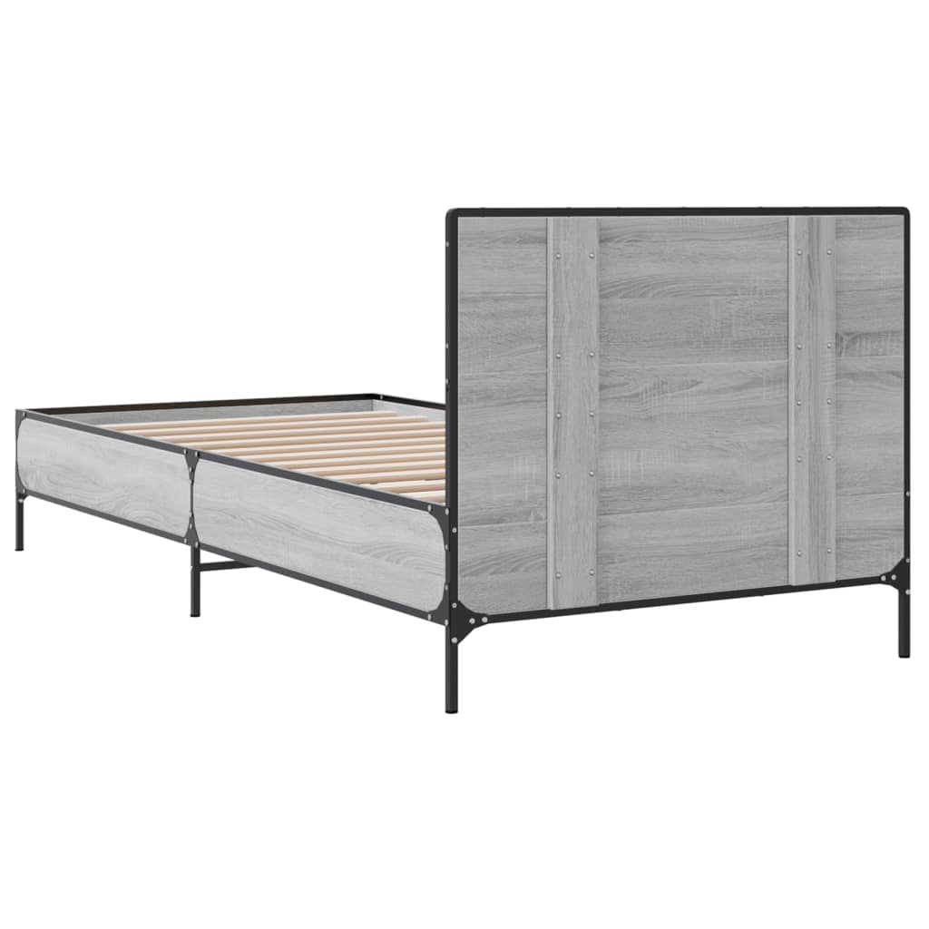 Bed Frame without Mattress Grey Sonoma 75 x 190 cm