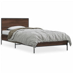 vidaXL Bed Frame without Mattress Brown Oak 75x190 cm Small Single 2