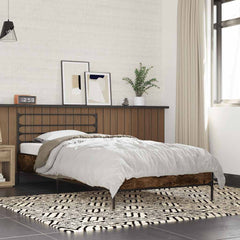 vidaXL Bed Frame without Mattress Smoked Oak 100x200 cm 1