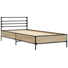 vidaXL Bed Frame without Mattress Sonoma Oak 75x190 cm Small Single 3