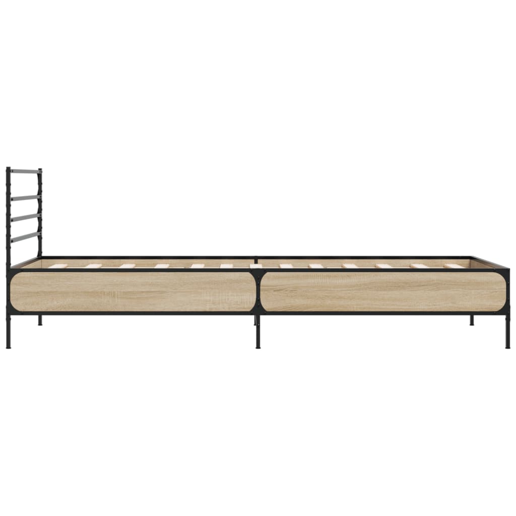 vidaXL Bed Frame without Mattress Sonoma Oak 75x190 cm Small Single 5