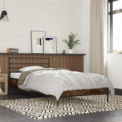 vidaXL Bed Frame without Mattress Smoked Oak 75x190 cm Small Single 1