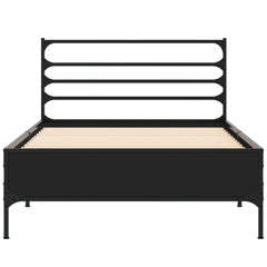 vidaXL Bed Frame without Mattress Black 90x190 cm Single 4