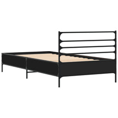 vidaXL Bed Frame without Mattress Black 90x190 cm Single 6