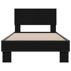 vidaXL Bed Frame without Mattress Black 75x190 cm Small Single 4