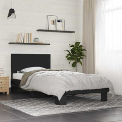 vidaXL Bed Frame without Mattress Black 75x190 cm Small Single 1