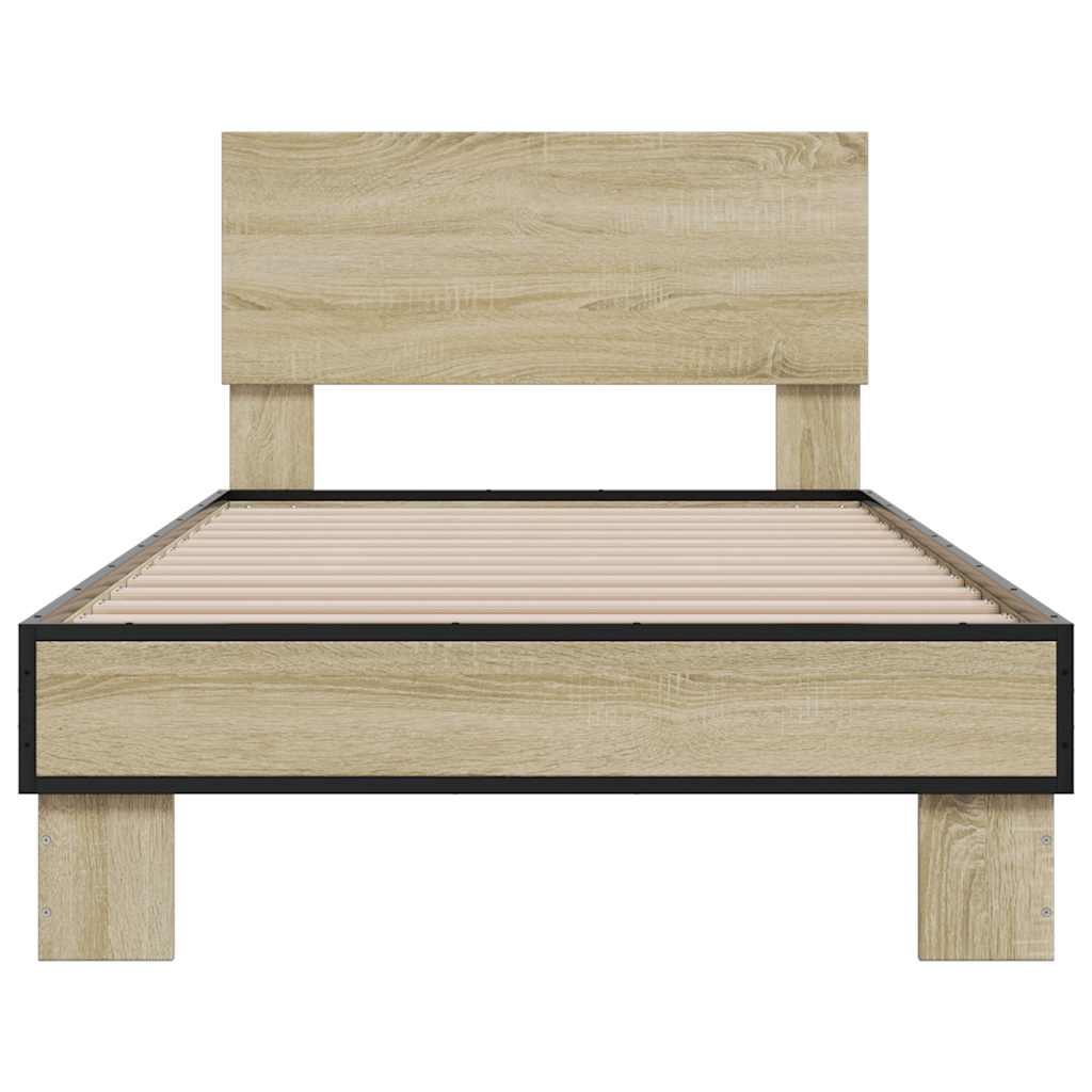 vidaXL Bed Frame without Mattress Sonoma Oak 75x190 cm Small Single 4