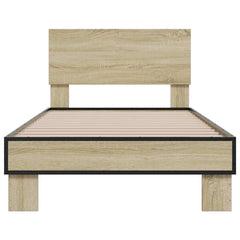 vidaXL Bed Frame without Mattress Sonoma Oak 75x190 cm Small Single 4