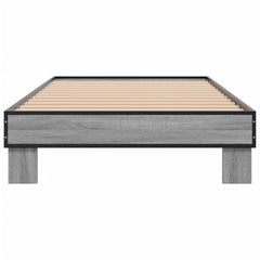 vidaXL Bed Frame without Mattress Grey Sonoma 100x200 cm 4