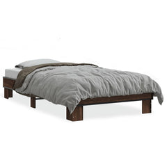 vidaXL Bed Frame without Mattress Brown Oak 100x200 cm 2