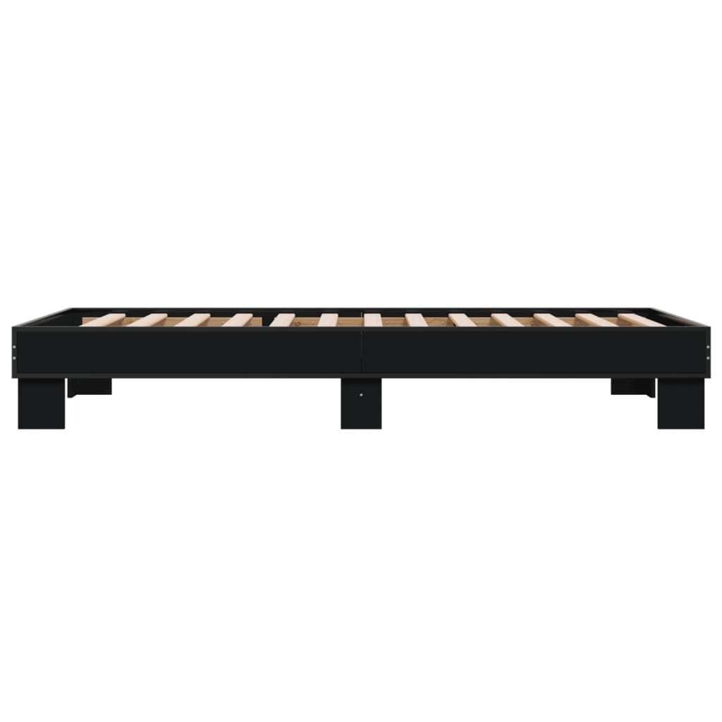 vidaXL Bed Frame without Mattress Black 90x200 cm 5