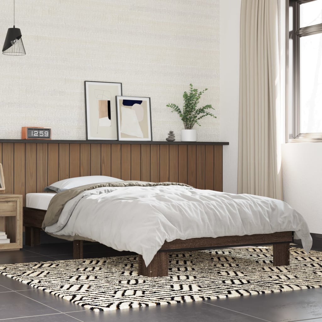 Bed Frame without Mattress Length 190 cm Brown Oak 75 cm