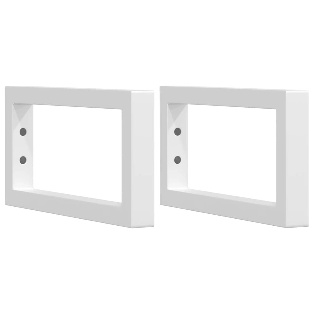 vidaXL Shelf Brackets for Washbasin 2 pcs White Rectangular Steel 2