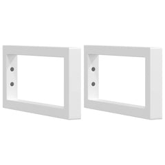 vidaXL Shelf Brackets for Washbasin 2 pcs White Rectangular Steel 2