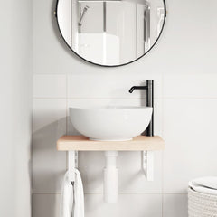 vidaXL Shelf Brackets for Washbasin 2 pcs White Rectangular Steel 3