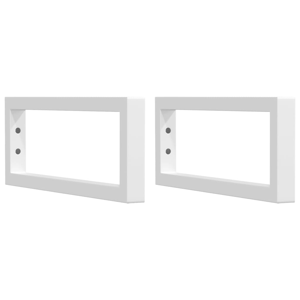 vidaXL Shelf Brackets for Washbasin 2 pcs White Rectangular Steel 2