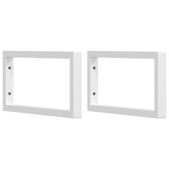 Shelf Brackets for Washbasin 2 pcs White Rectangular Steel, image 2