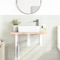 vidaXL Shelf Brackets for Washbasin 2 pcs White Rectangular Steel 3
