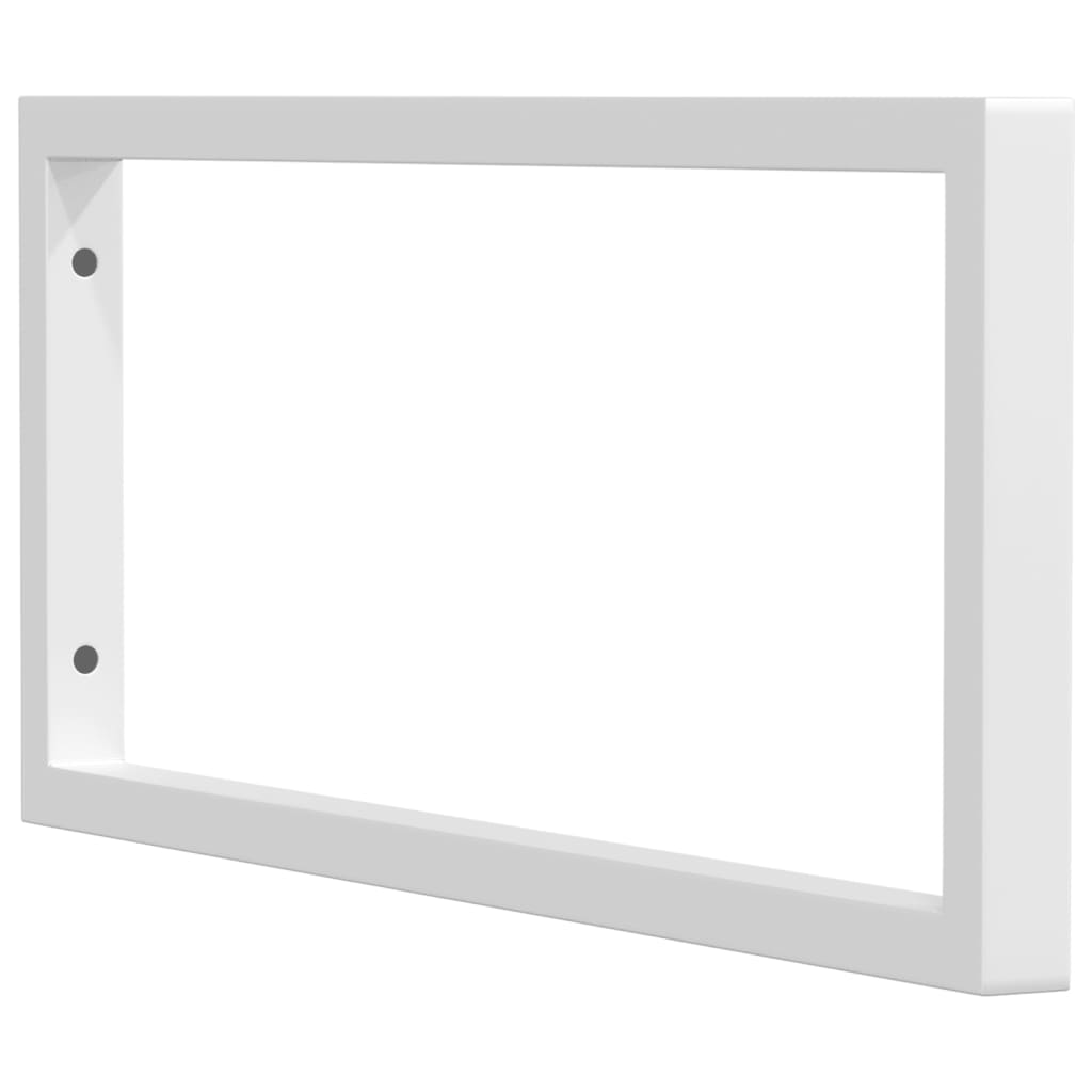 vidaXL Shelf Brackets for Washbasin 2 pcs White Rectangular Steel 4