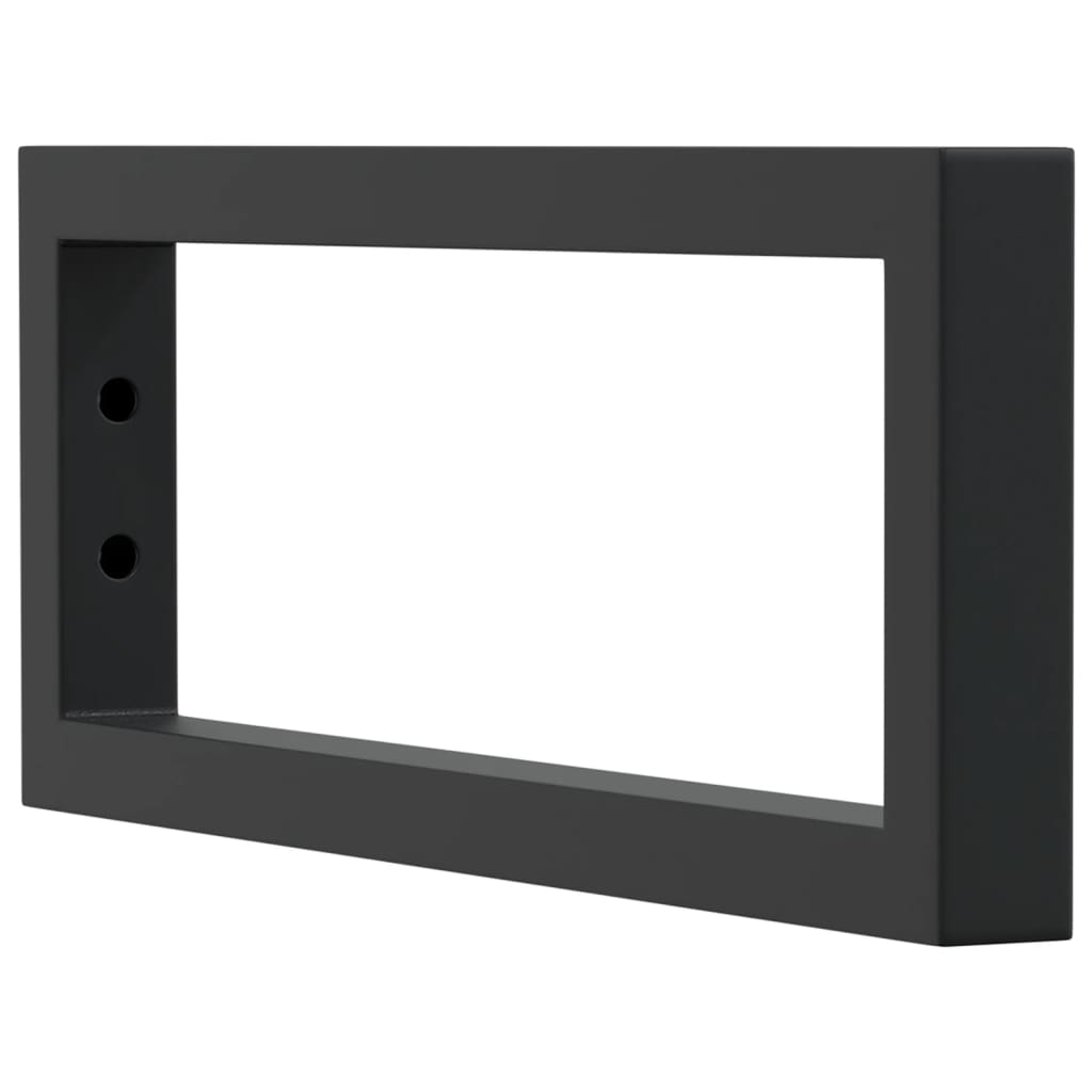 vidaXL Shelf Brackets for Washbasin 2 pcs Black Rectangular Steel 4