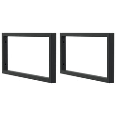 vidaXL Shelf Brackets for Washbasin 2 pcs Black Rectangular Steel 2