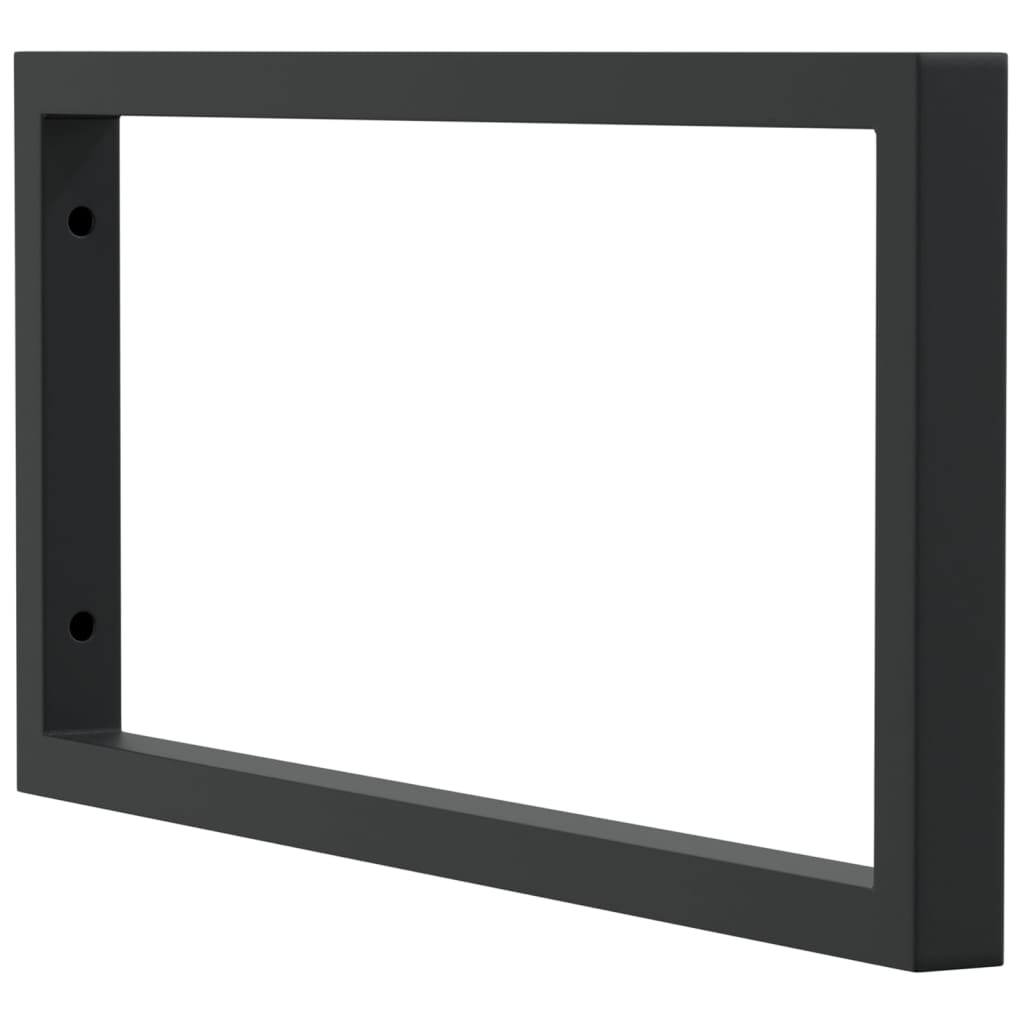 vidaXL Shelf Brackets for Washbasin 2 pcs Black Rectangular Steel 4