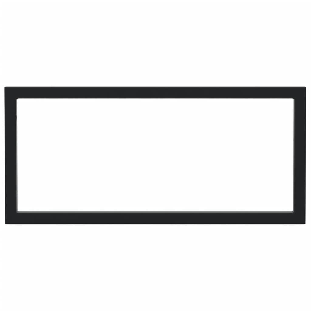 vidaXL Shelf Brackets for Washbasin 2 pcs Black Rectangular Steel 6