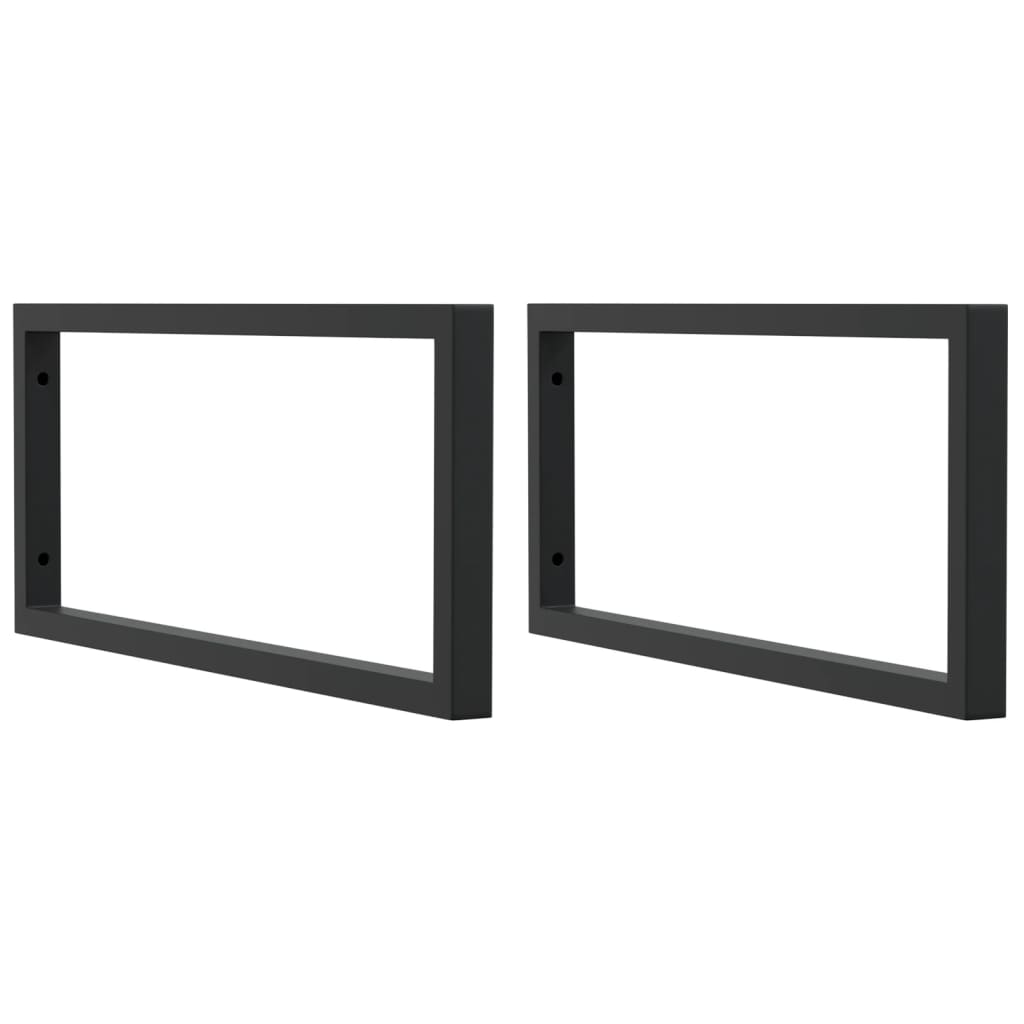 vidaXL Shelf Brackets for Washbasin 2 pcs Black Rectangular Steel 2