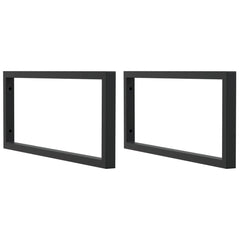 vidaXL Shelf Brackets for Washbasin 2 pcs Black Rectangular Steel 2