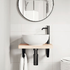 vidaXL Shelf Brackets for Washbasin 2 pcs Black Trapezium Steel 3