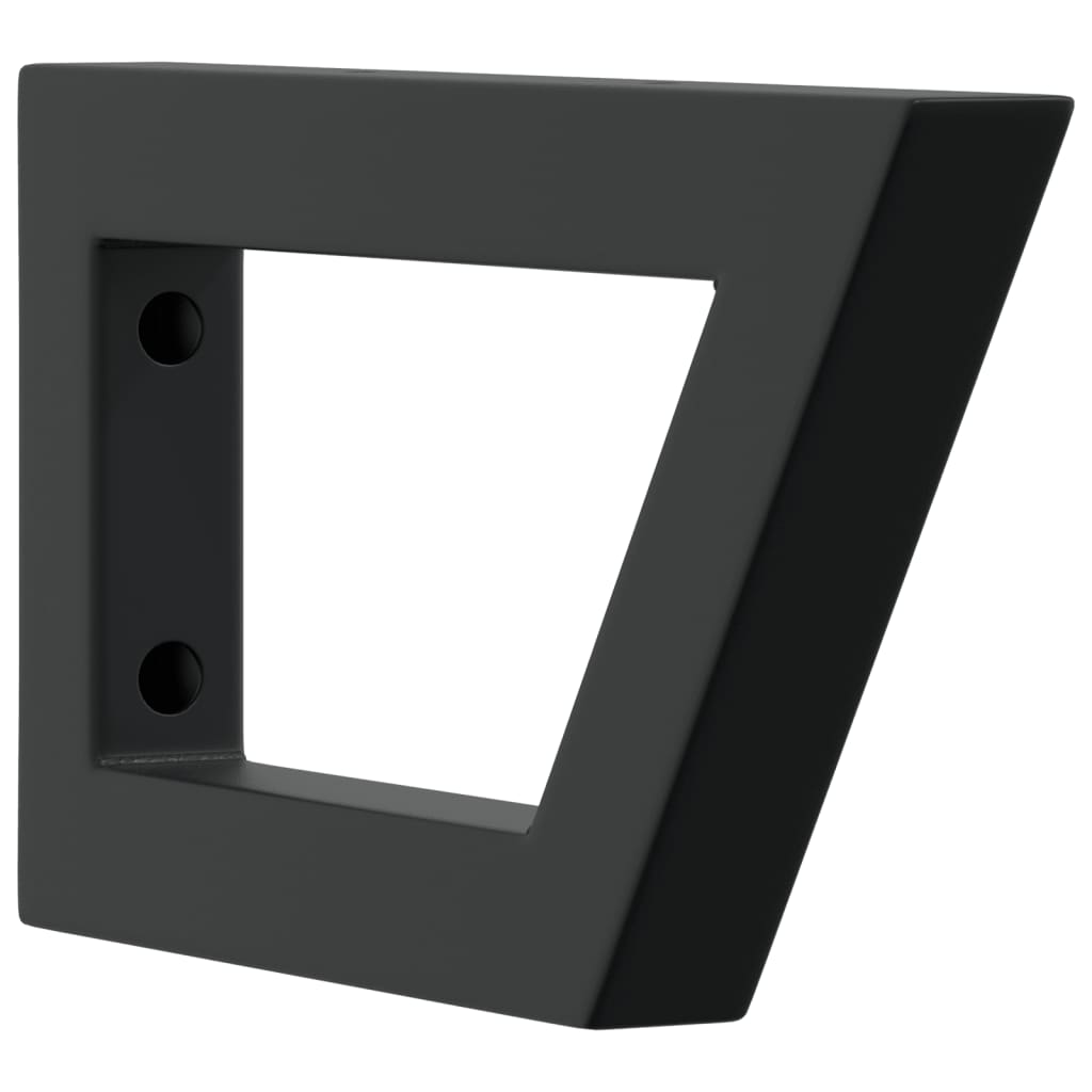 vidaXL Shelf Brackets for Washbasin 2 pcs Black Trapezium Steel 4