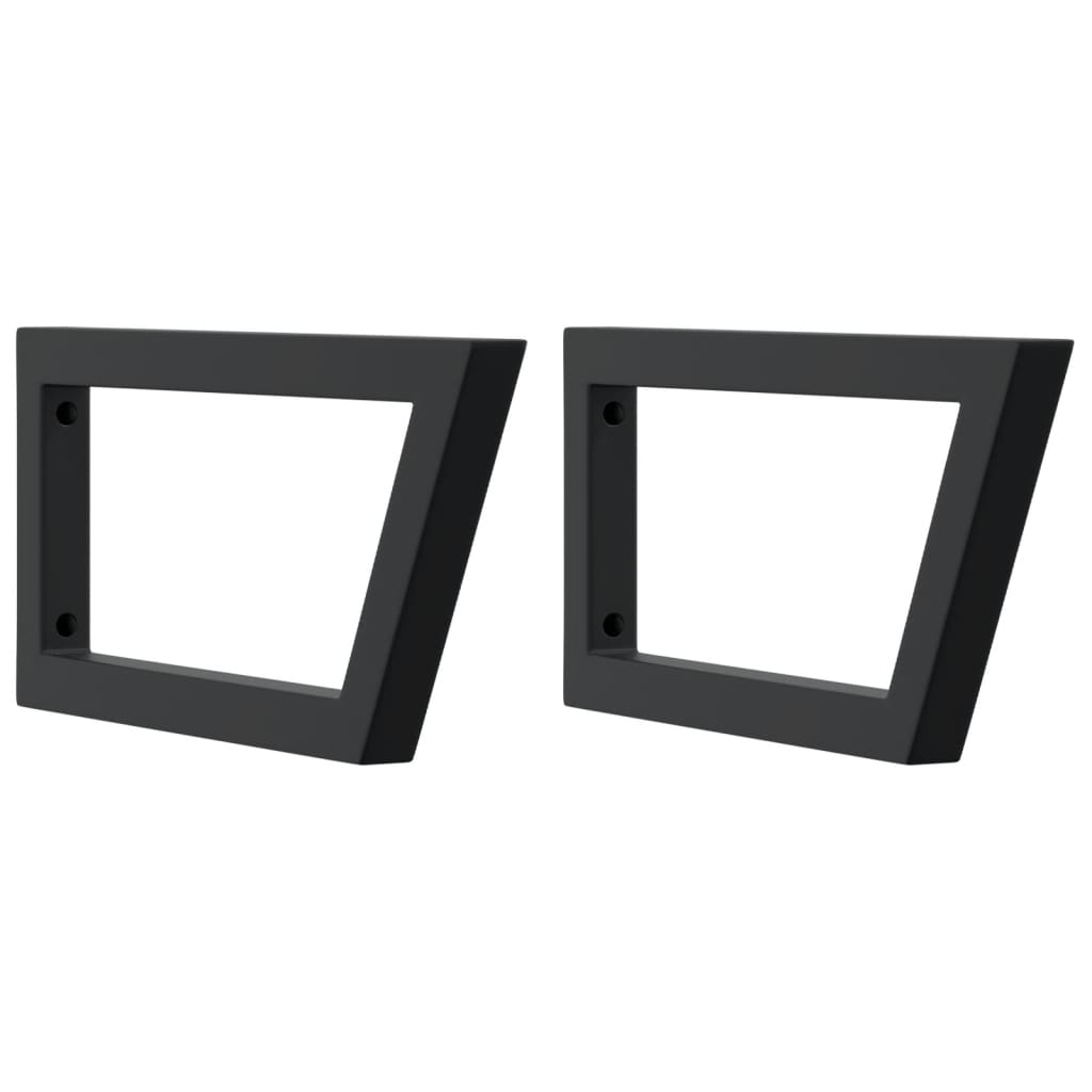 vidaXL Shelf Brackets for Washbasin 2 pcs Black Trapezium Steel 2