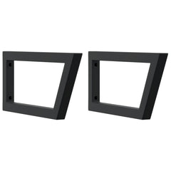 vidaXL Shelf Brackets for Washbasin 2 pcs Black Trapezium Steel 2