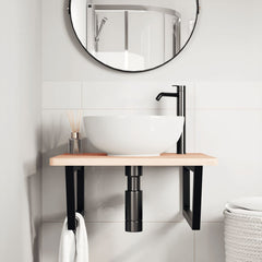 vidaXL Shelf Brackets for Washbasin 2 pcs Black Trapezium Steel 3