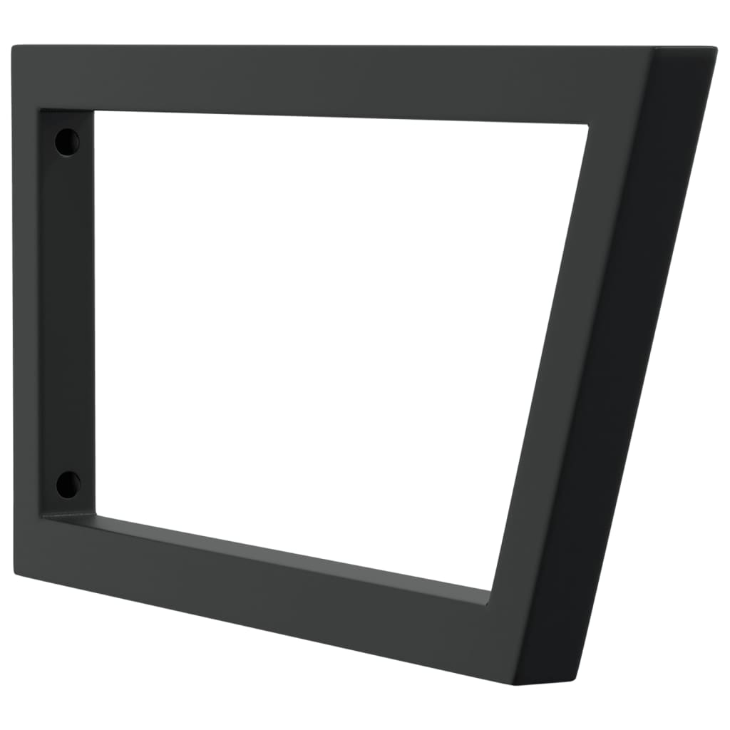 vidaXL Shelf Brackets for Washbasin 2 pcs Black Trapezium Steel 4