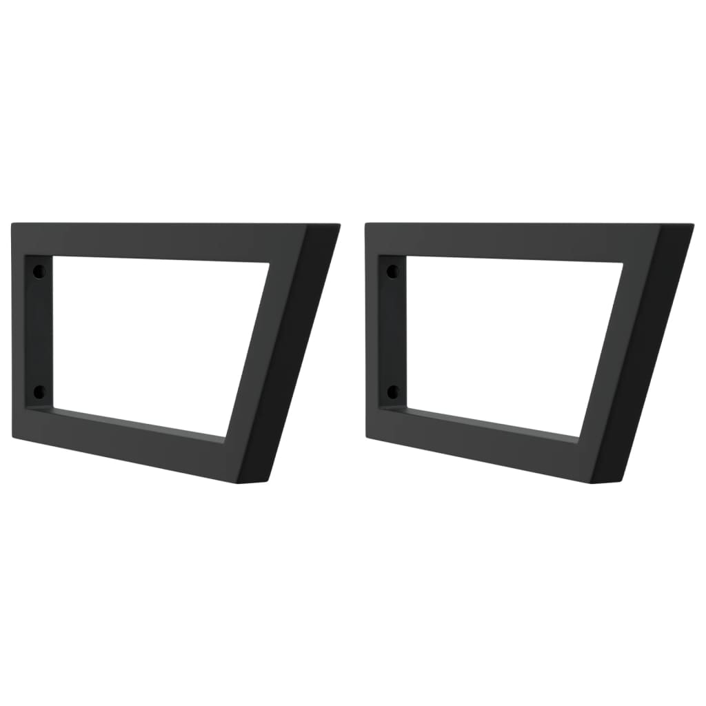 vidaXL Shelf Brackets for Washbasin 2 pcs Black Trapezium Steel 2