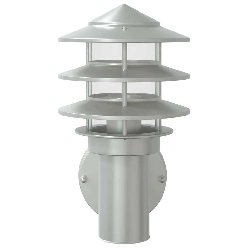 vidaXL Outdoor Wall Lights 2pcs Silver Stainless Steel 4