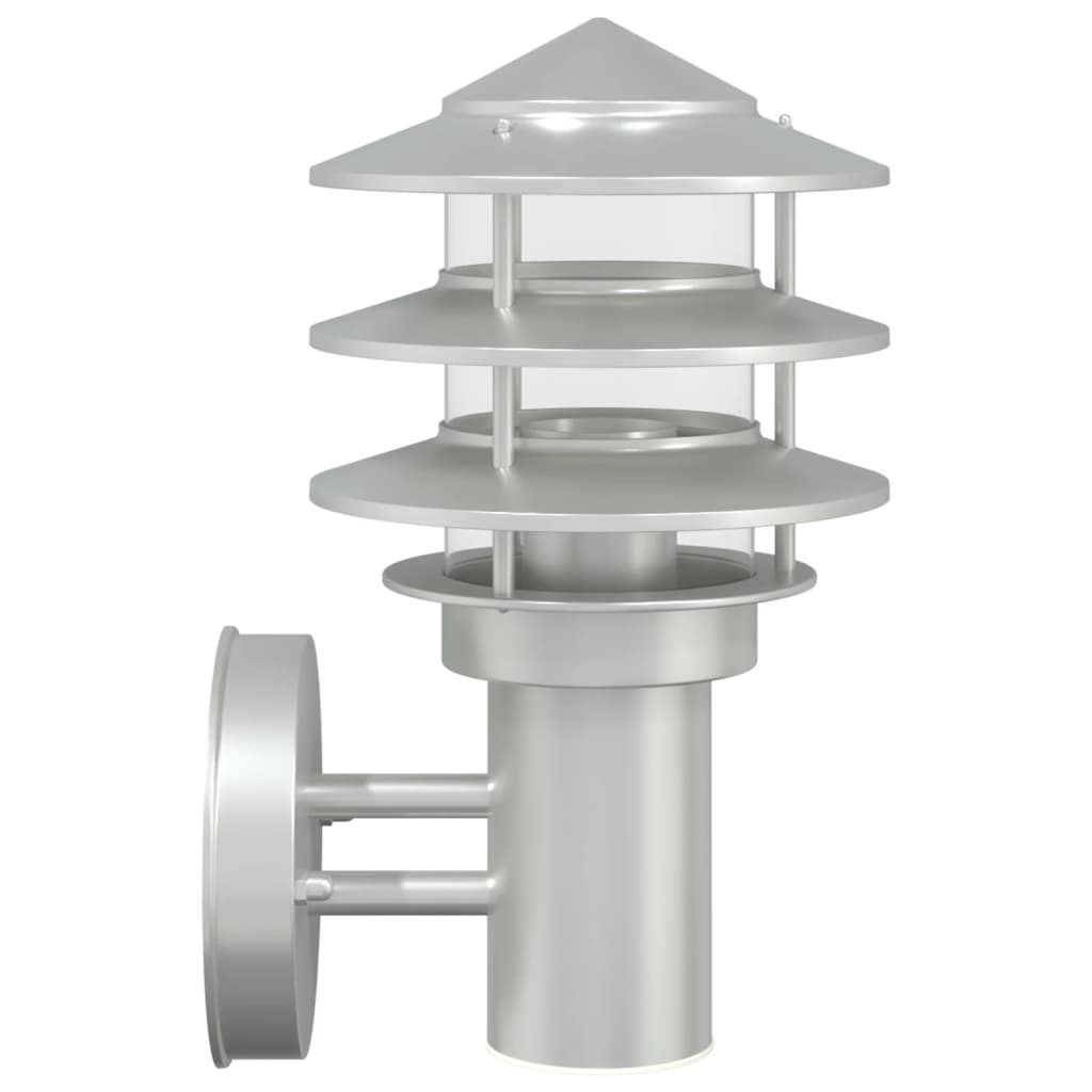vidaXL Outdoor Wall Lights 2pcs Silver Stainless Steel 5