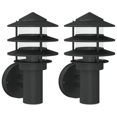 vidaXL Outdoor Wall Lights 2pcs Black Stainless Steel 2
