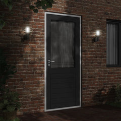 vidaXL Outdoor Wall Lights 2pcs Black Stainless Steel 3