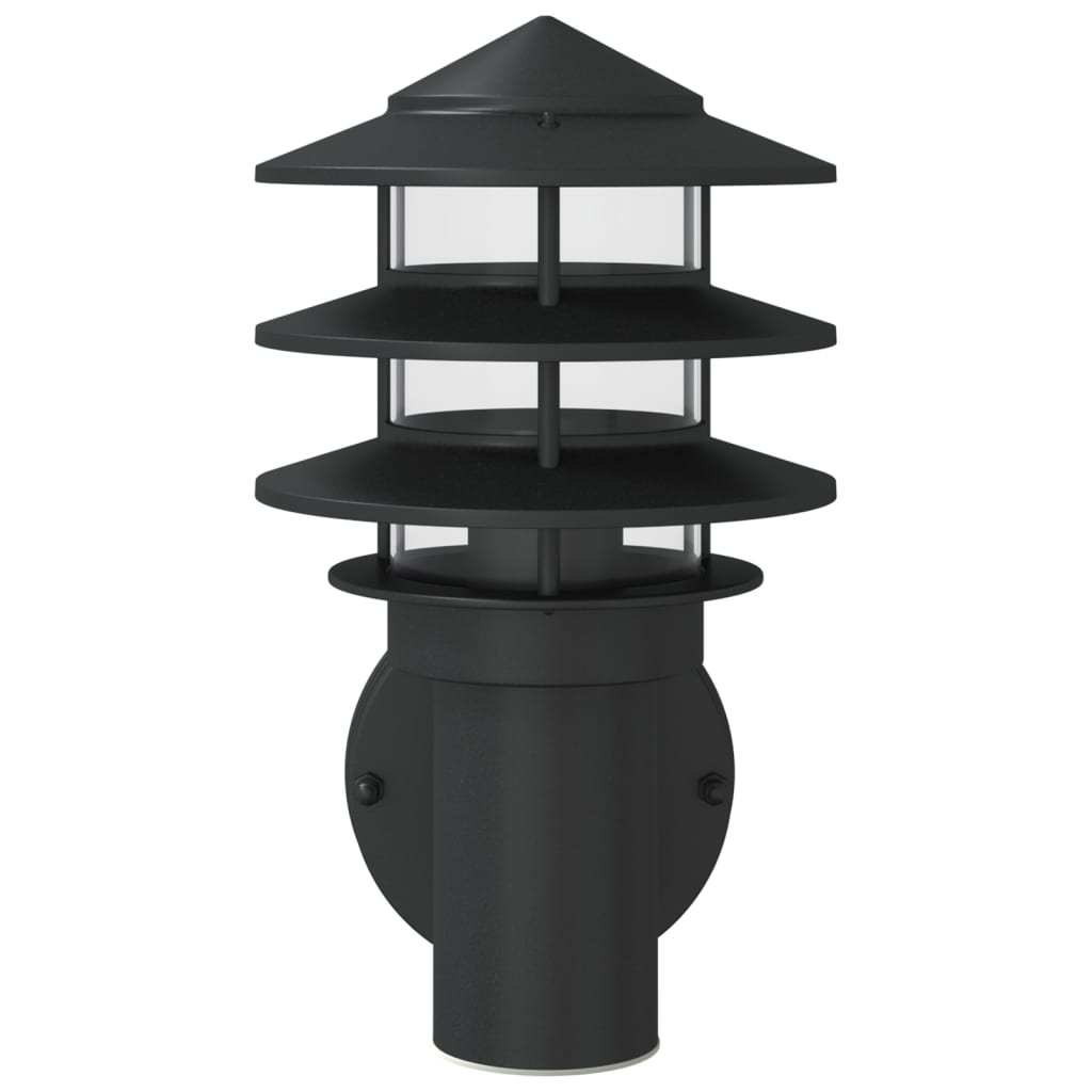 vidaXL Outdoor Wall Lights 2pcs Black Stainless Steel 4